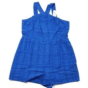 New Vineyard Vines Basketweave Halter Jumpsuit Playsuit Tide Blue